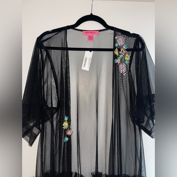 BETSEY JOHNSON Embroidered Mesh Duster - Picture 3 of 6